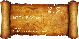 Mák Péter névjegykártya