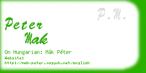 peter mak business card